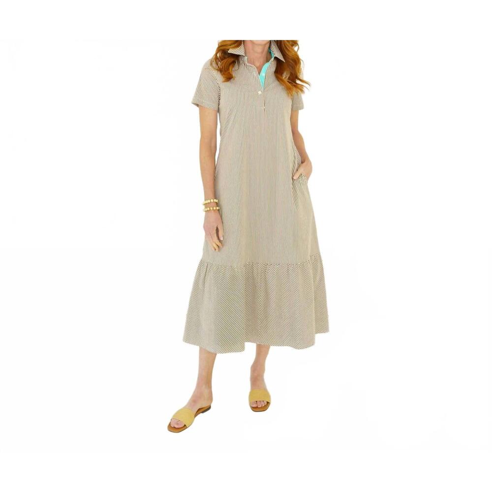 NEW CARYN LAWN maddie midi dress in cocoa